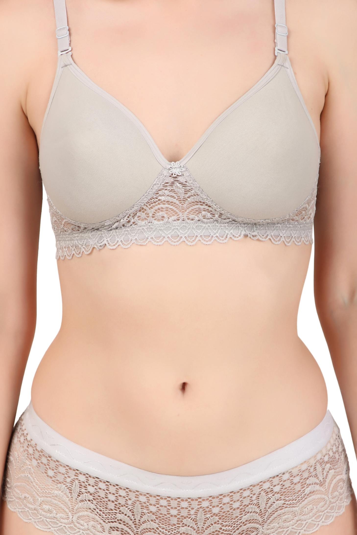 EleganceDot Side Lace Padded Bra